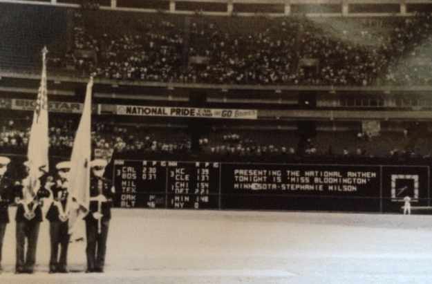 A photo of the scoreboard in Atlanta from Stephanie's personal collection